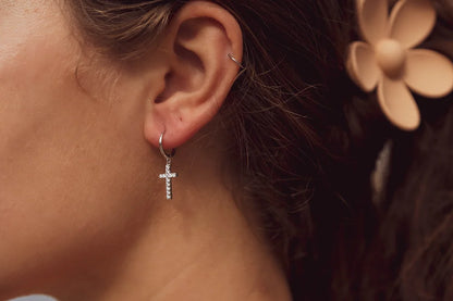 Cross Diamond Earrings