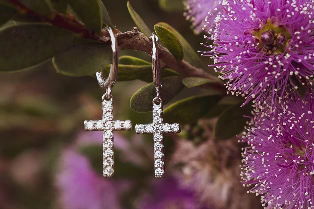 Cross Diamond Earrings